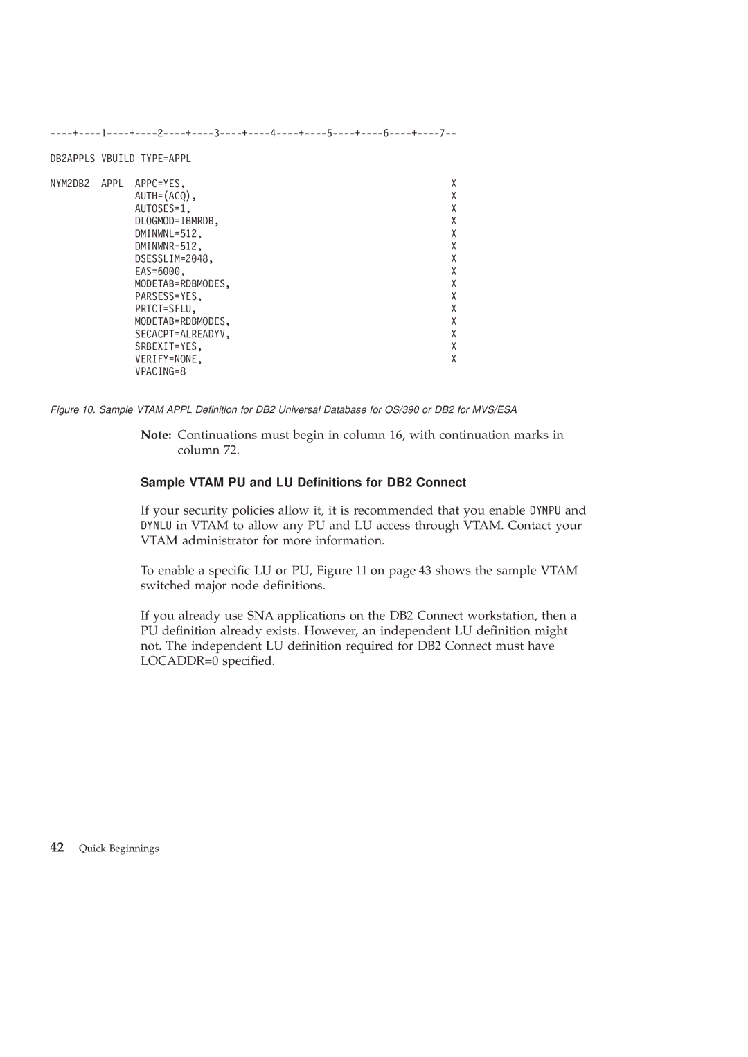 IBM GC09-2830-00 manual Sample Vtam PU and LU Denitions for DB2 Connect 