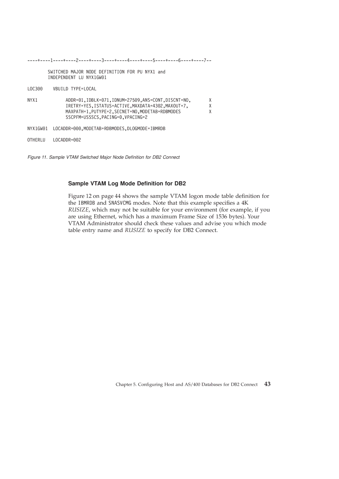 IBM GC09-2830-00 manual Sample Vtam Log Mode Denition for DB2 