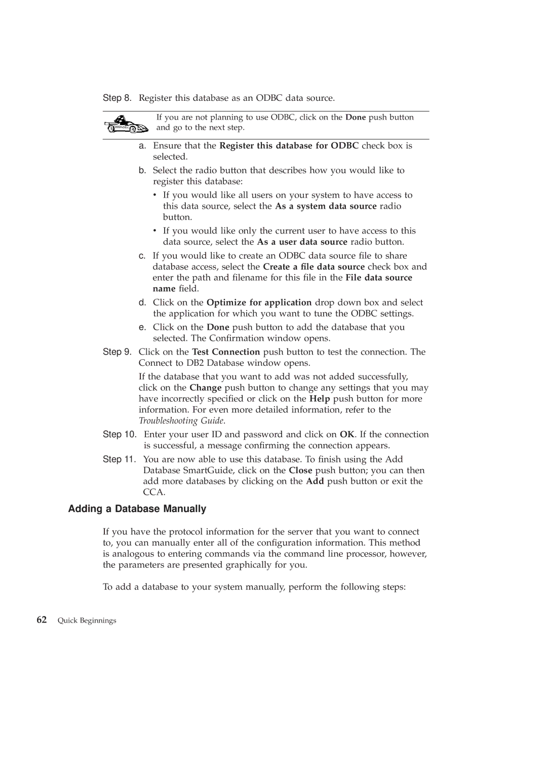 IBM GC09-2830-00 manual Adding a Database Manually 