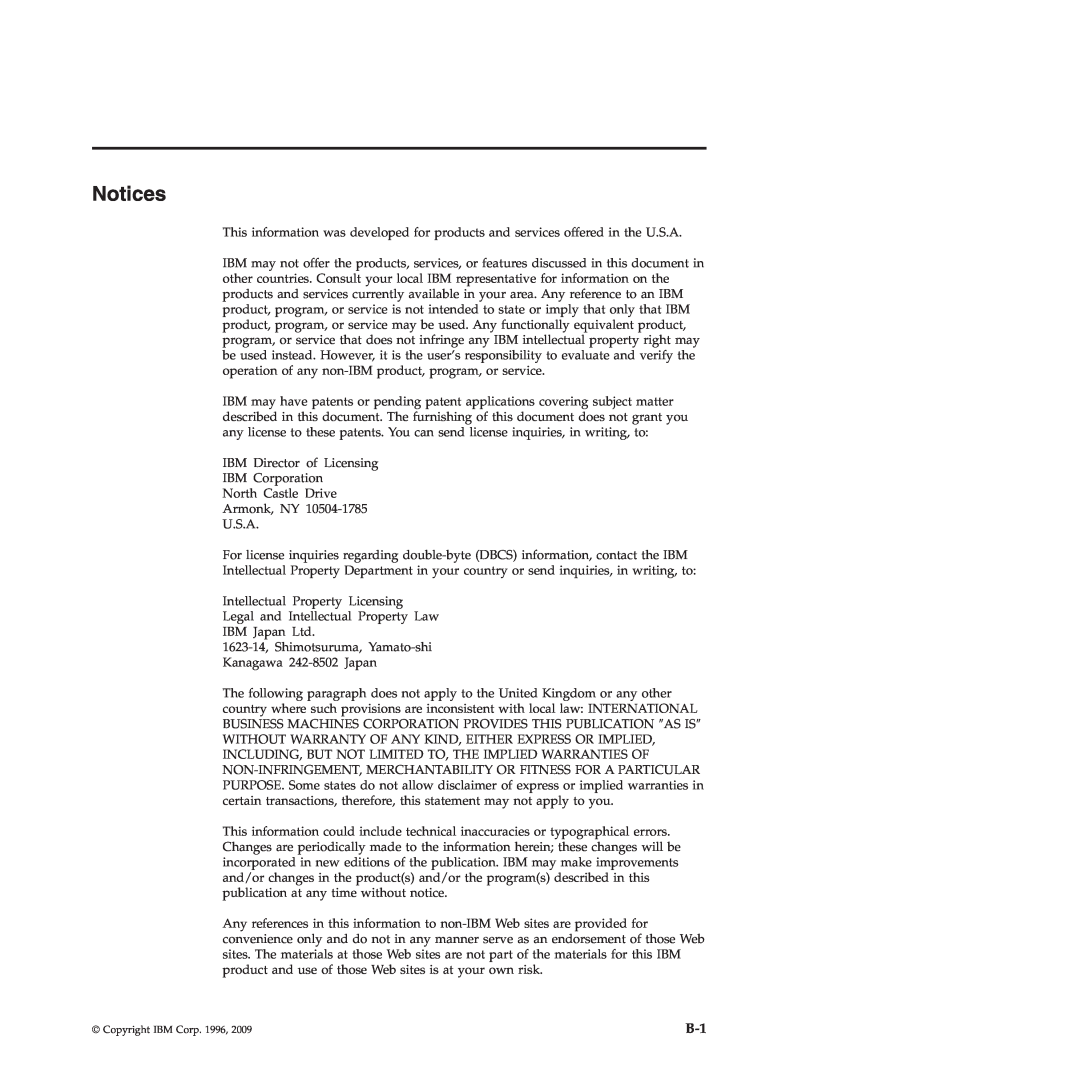 IBM GC23-7753-05 manual Notices 