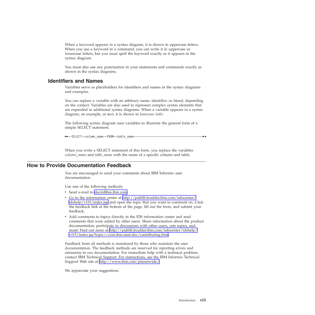IBM GC23-7753-05 manual Identifiers and Names, How to Provide Documentation Feedback 