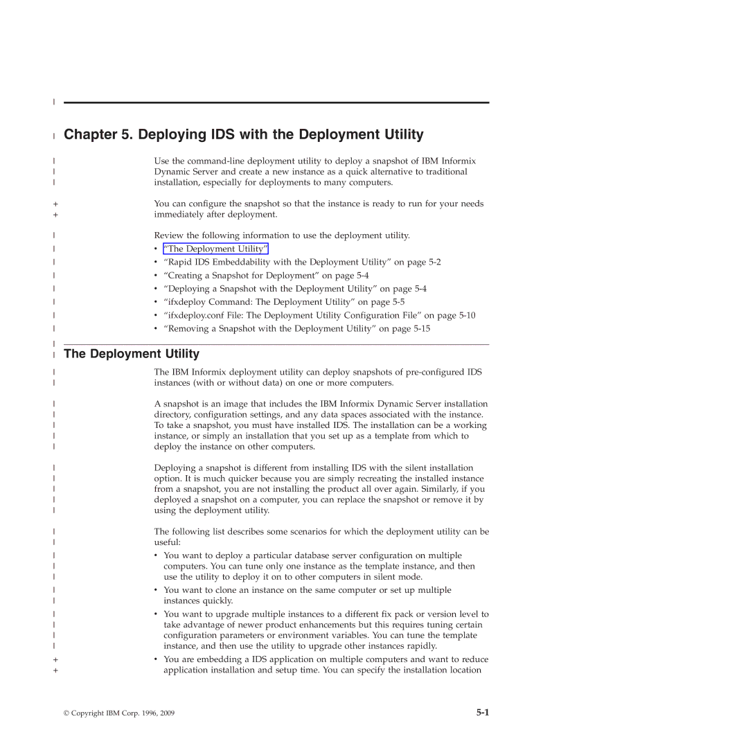 IBM GC23-7753-05 manual Deploying IDS with the Deployment Utility 