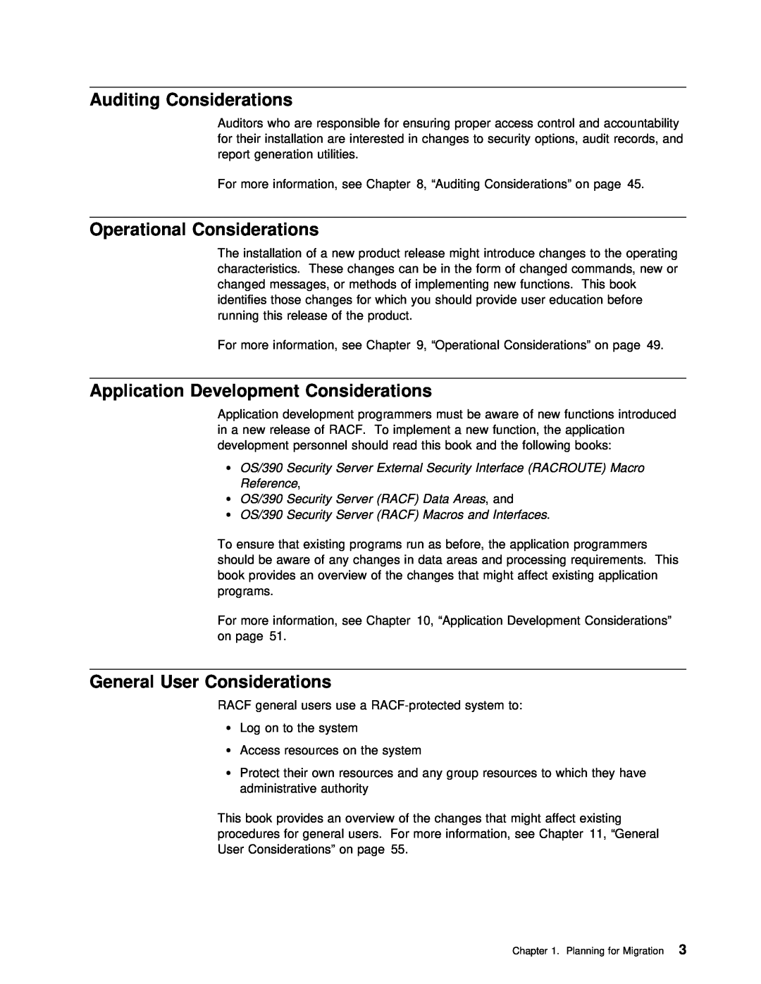 IBM GC28-1920-01 Auditing Considerations, Operational Considerations, Application Development Considerations, OS/390, Data 