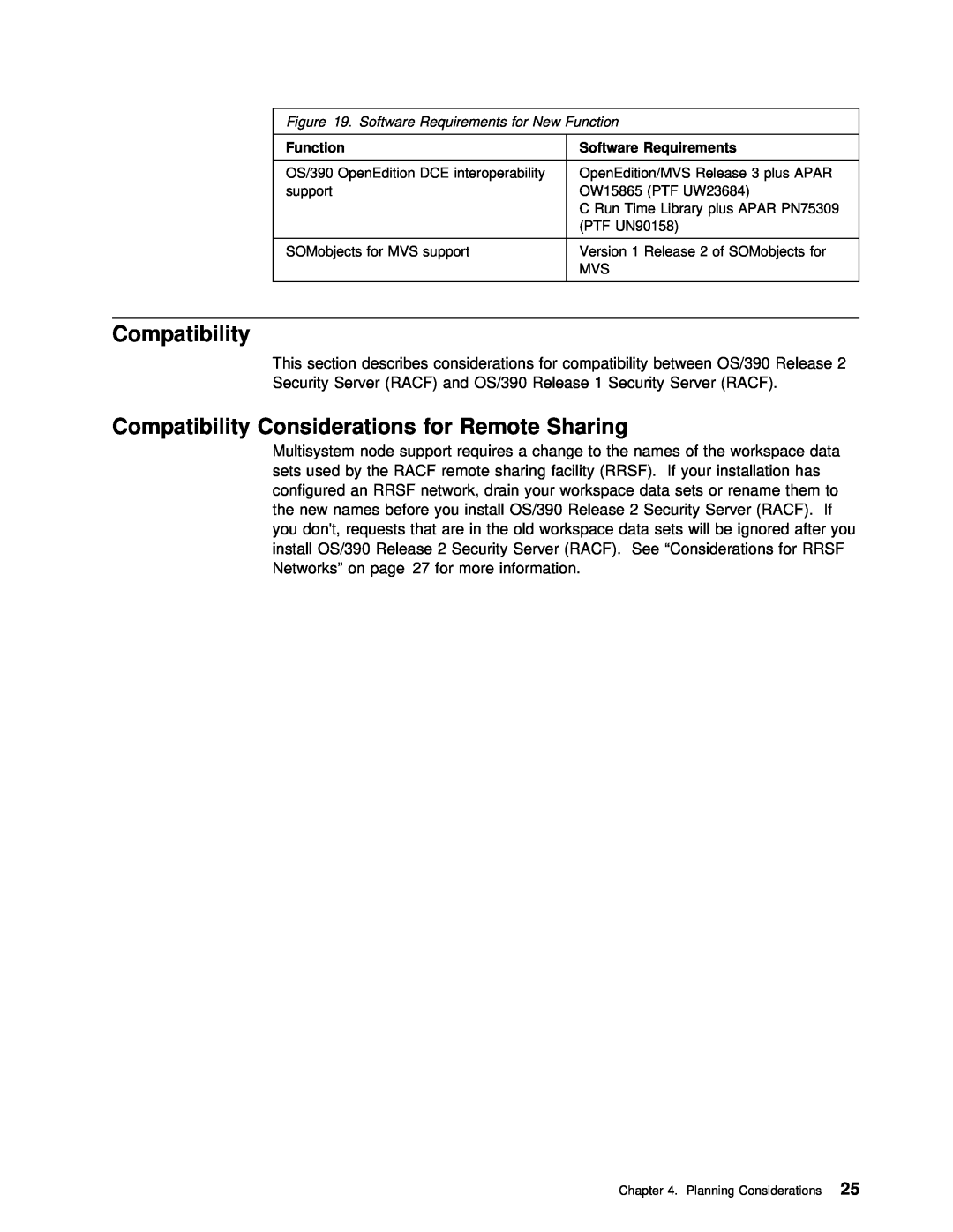 IBM GC28-1920-01 manual Compatibility Considerations for Remote Sharing, Requirements 
