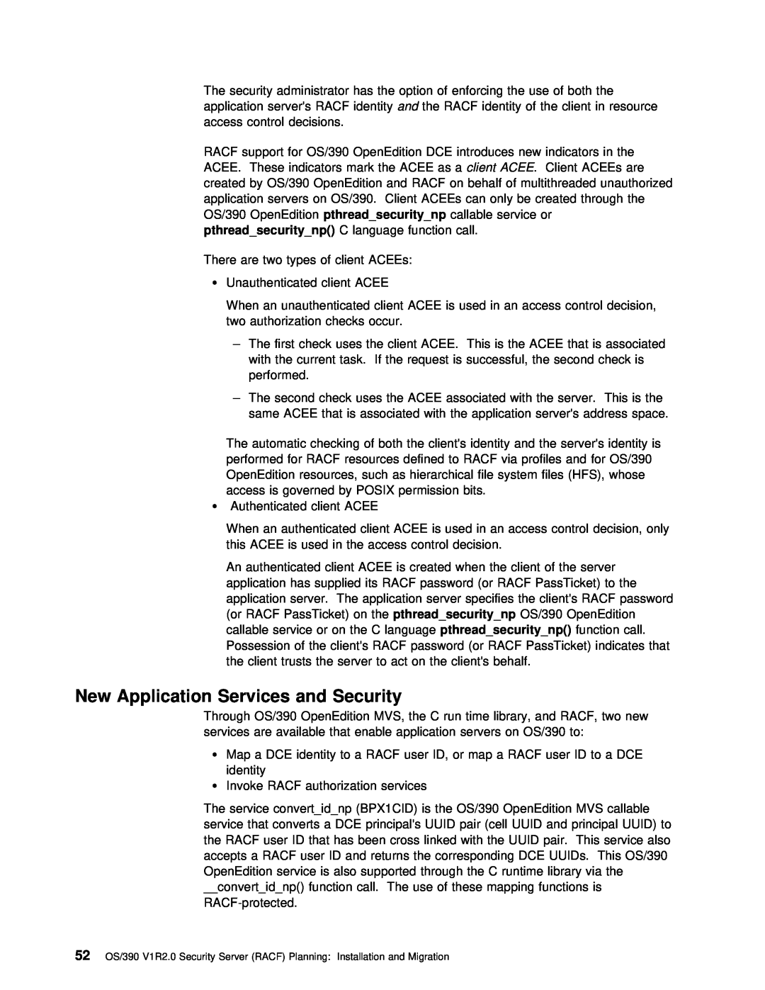 IBM GC28-1920-01 manual New Application Services and Security, pthread the securitynp 