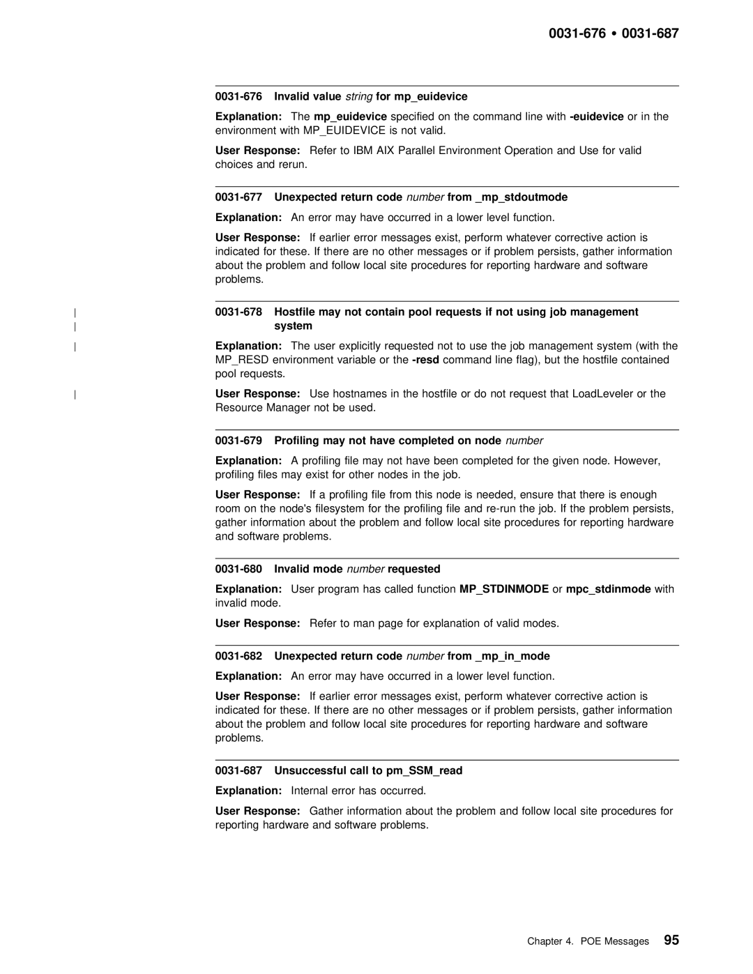 IBM GC28-1982-02 manual 0031-676 Ÿ, Explanation Mpeuidevice 