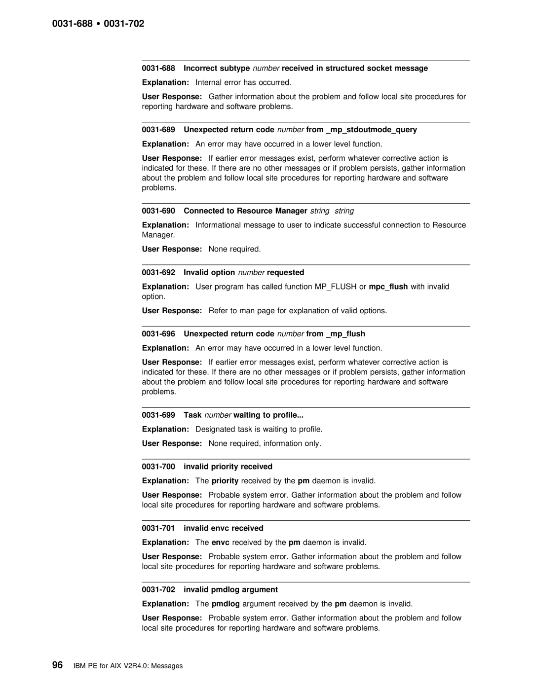 IBM GC28-1982-02 manual 0031-688 Ÿ, String string 