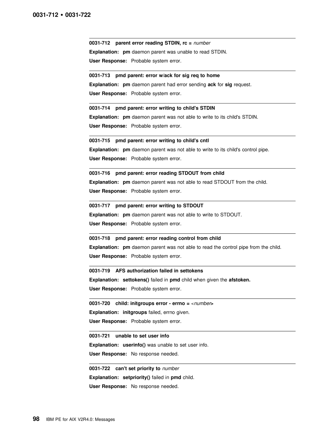 IBM GC28-1982-02 manual 0031-712 Ÿ 