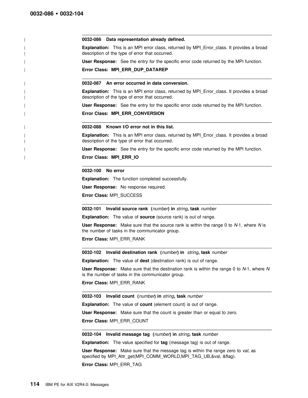 IBM GC28-1982-02 manual Conversion, Error Not This List, Number instring, task, Rank, Tag 