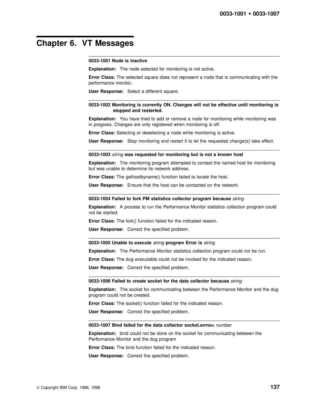 IBM GC28-1982-02 manual 0033-1001 Ÿ, 137 