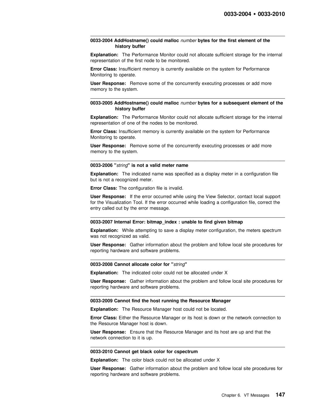 IBM GC28-1982-02 manual Malloc, Bytes For the first element History, Bytes for, Element, Is not a valid meter name 