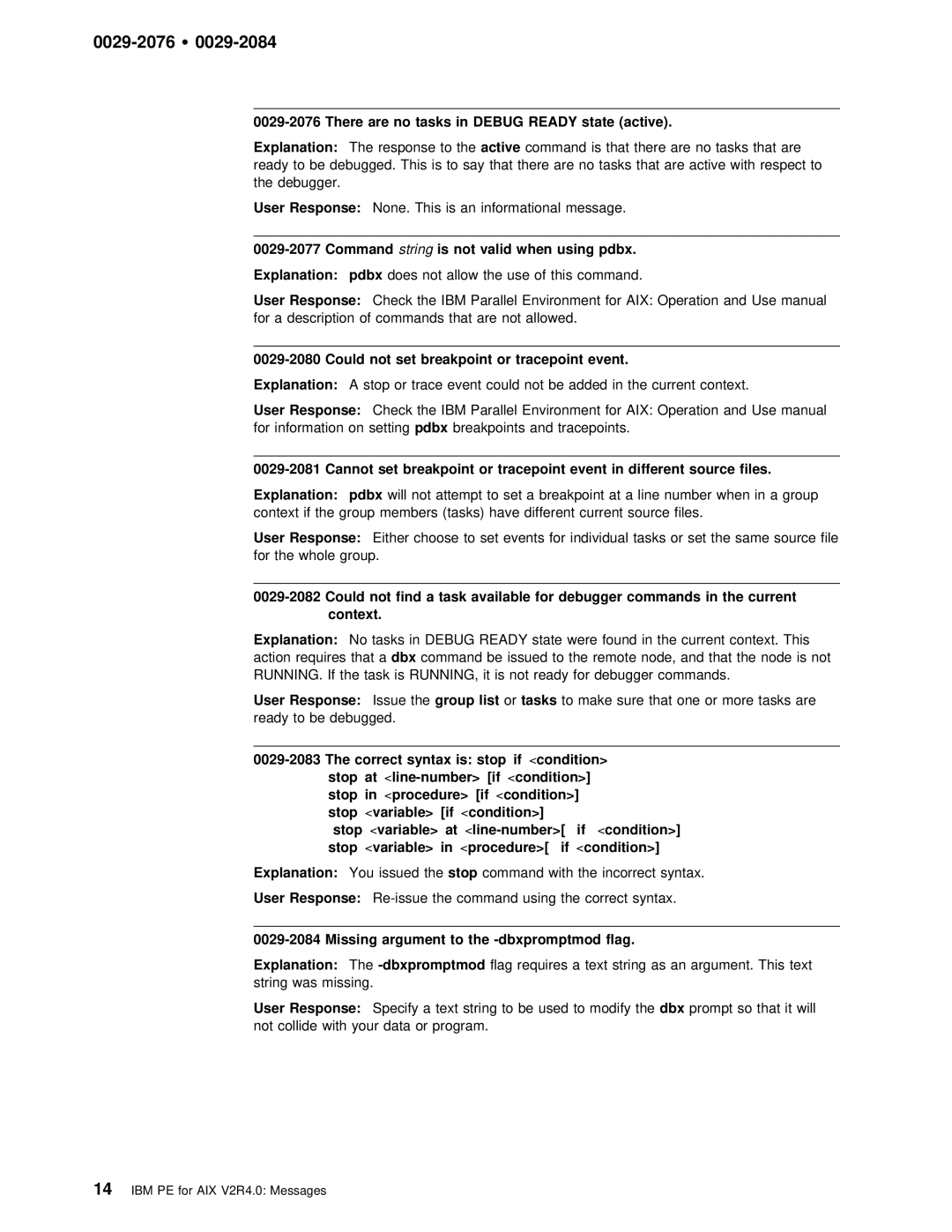 IBM GC28-1982-02 manual There are no tasks in Debug Ready state active, Using, Syntax Stop 