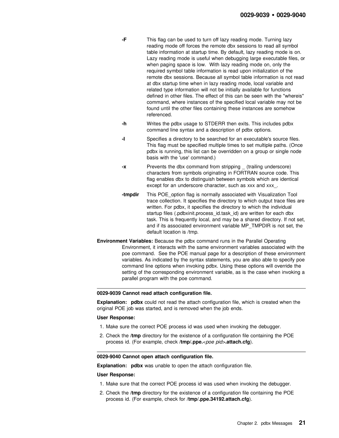 IBM GC28-1982-02 manual 0029-9040, Cannot read attach configuration file 