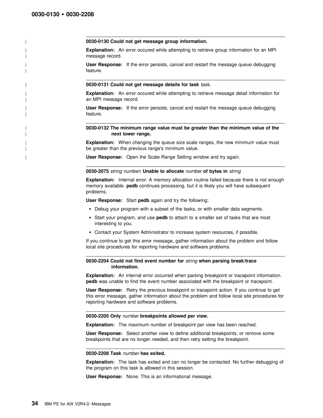 IBM GC28-1982-02 manual Must, Next, Range Explanation, Bytes String Explanation, View Explanation, Exited Explanation 