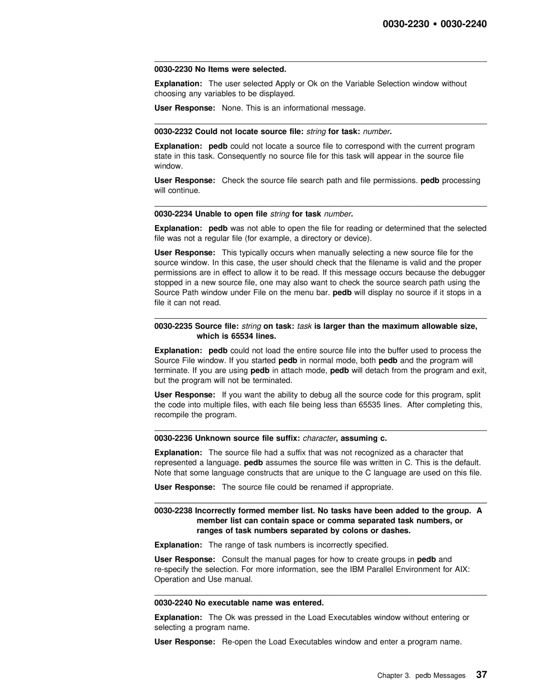 IBM GC28-1982-02 manual Explanation Pedb, Tasktask, Than, Size, Lines, File Suffix 