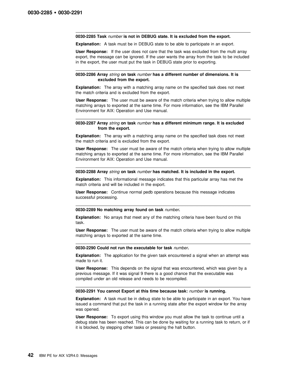 IBM GC28-1982-02 manual Range. It is Excluded, Export Explanation, Array, It is Included in the export Explanation 