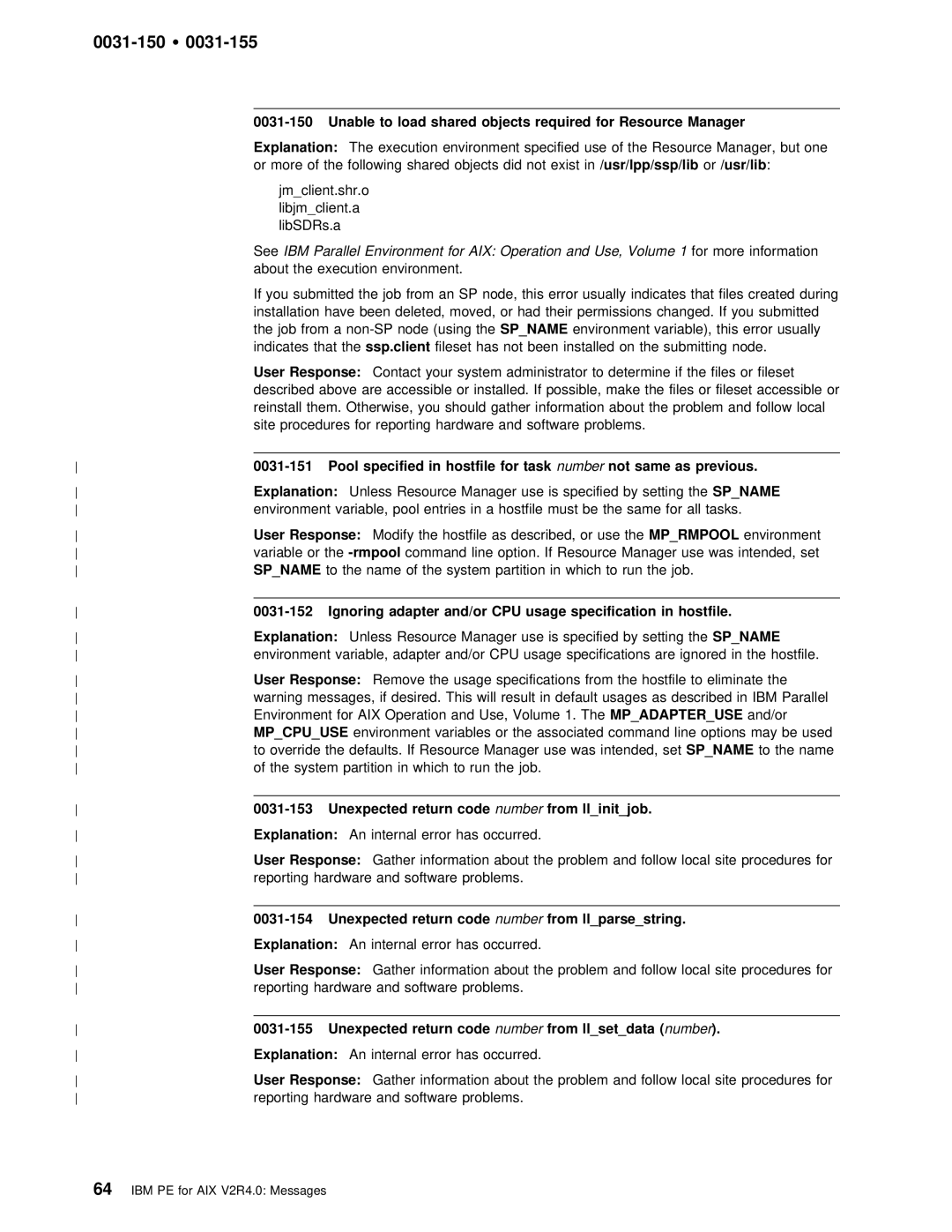 IBM GC28-1982-02 manual 0031-150 Ÿ 