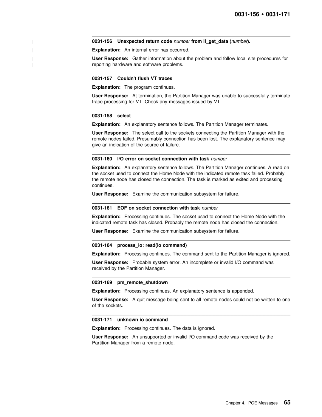 IBM GC28-1982-02 manual 0031-156 Ÿ, Select, With Task, Unknown io command 