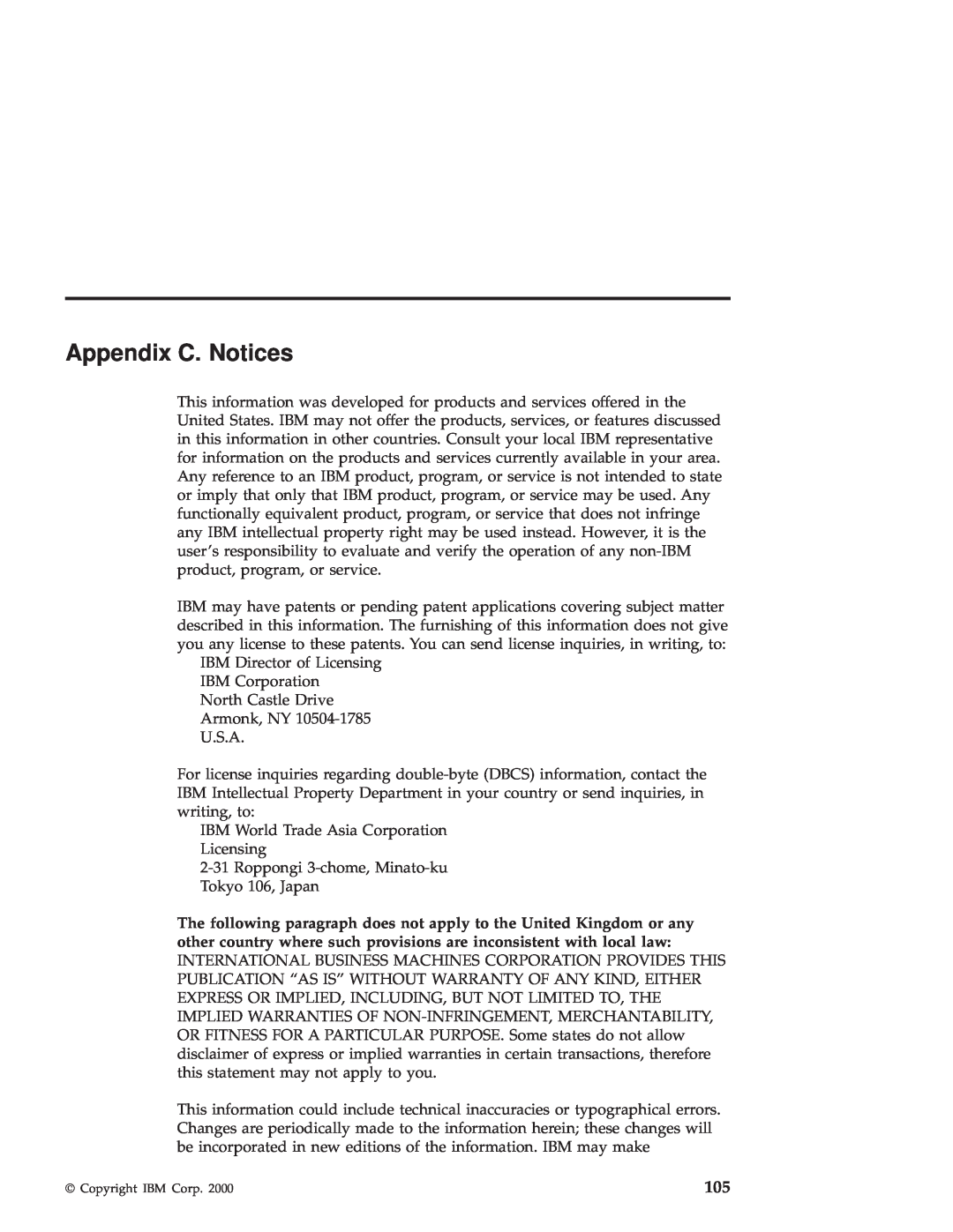 IBM GC34-5557-00 manual Appendix C. Notices 