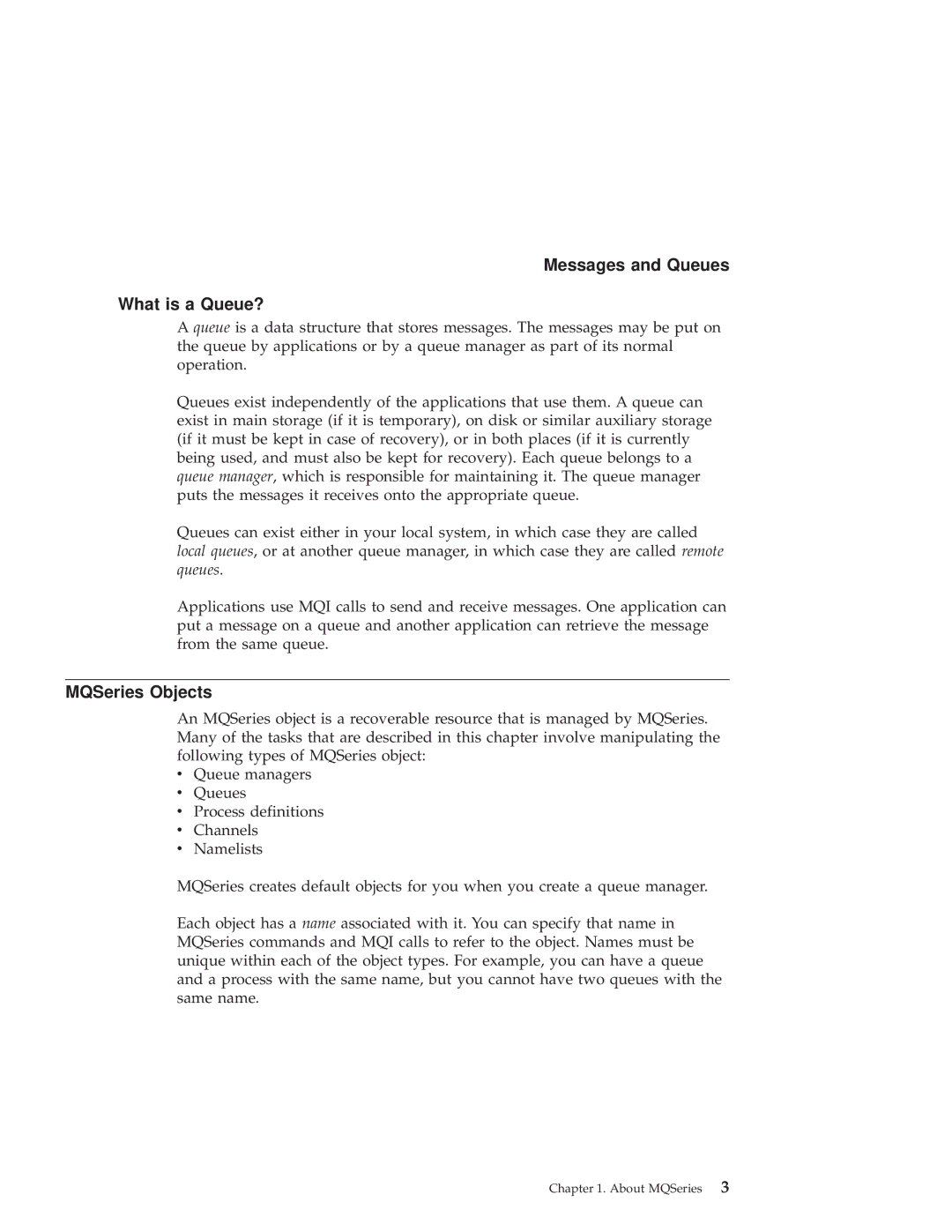 IBM GC34-5557-00 manual Messages and Queues What is a Queue?, MQSeries Objects 