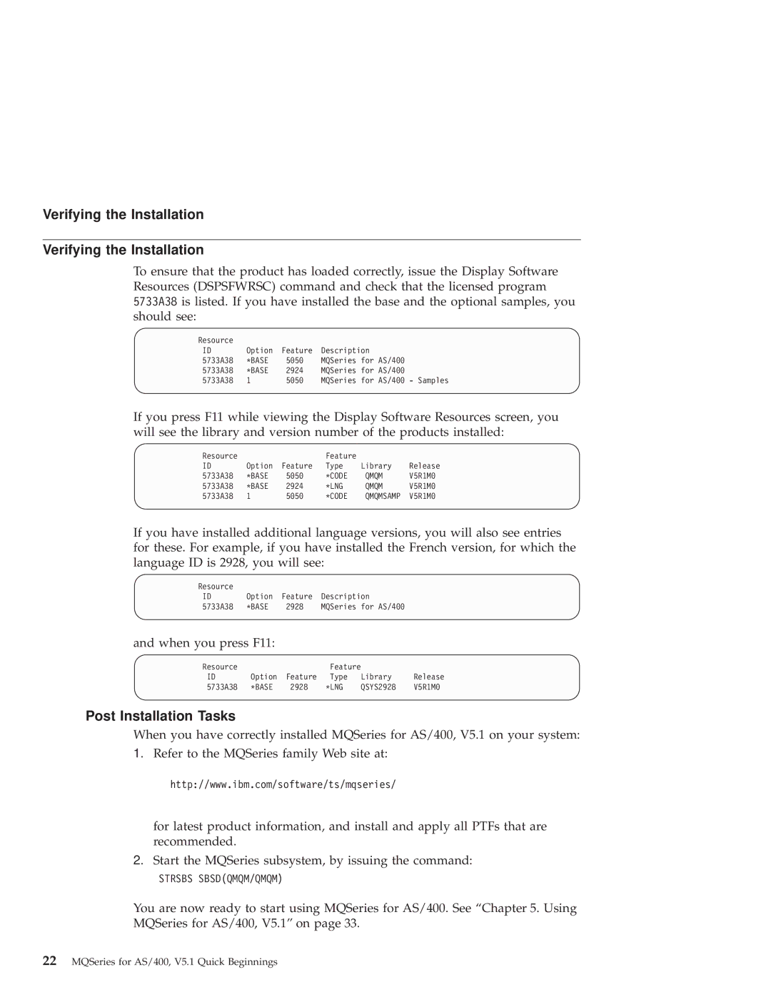 IBM GC34-5557-00 manual Verifying the Installation, Post Installation Tasks 