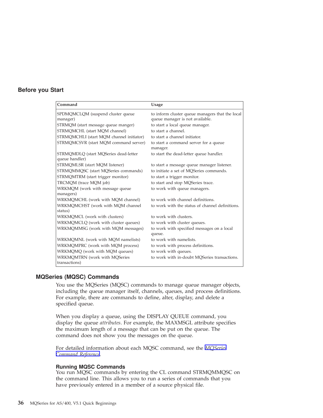 IBM GC34-5557-00 manual MQSeries Mqsc Commands, Running Mqsc Commands 