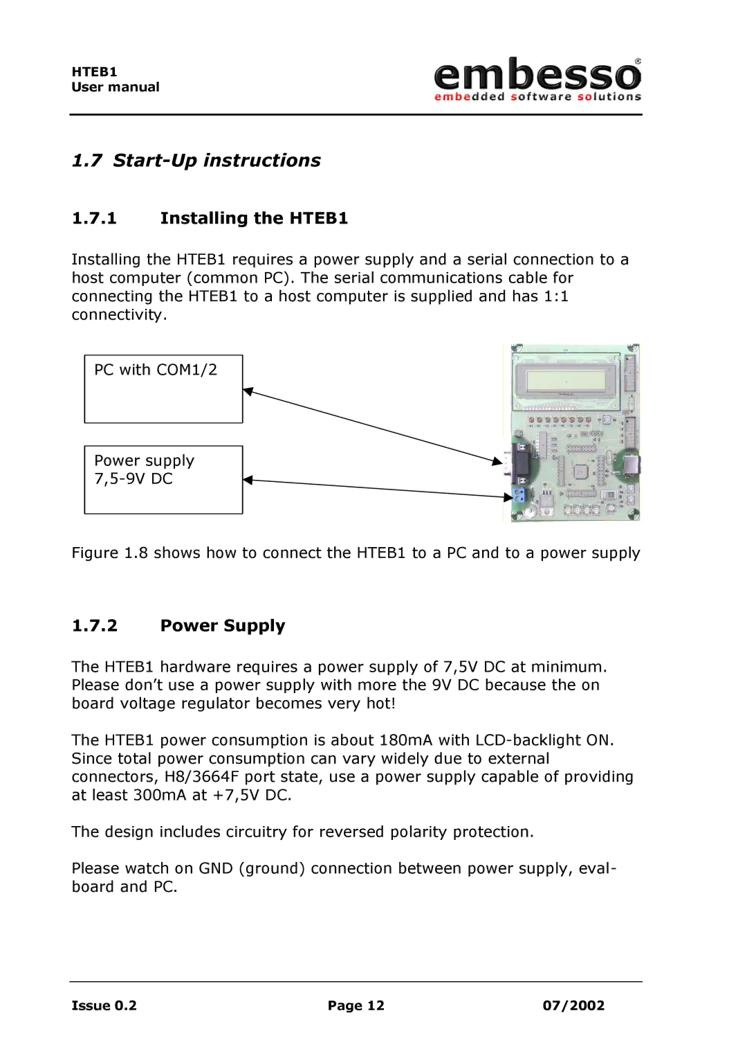 IBM H8 user manual Start-Up instructions, Installing the HTEB1 