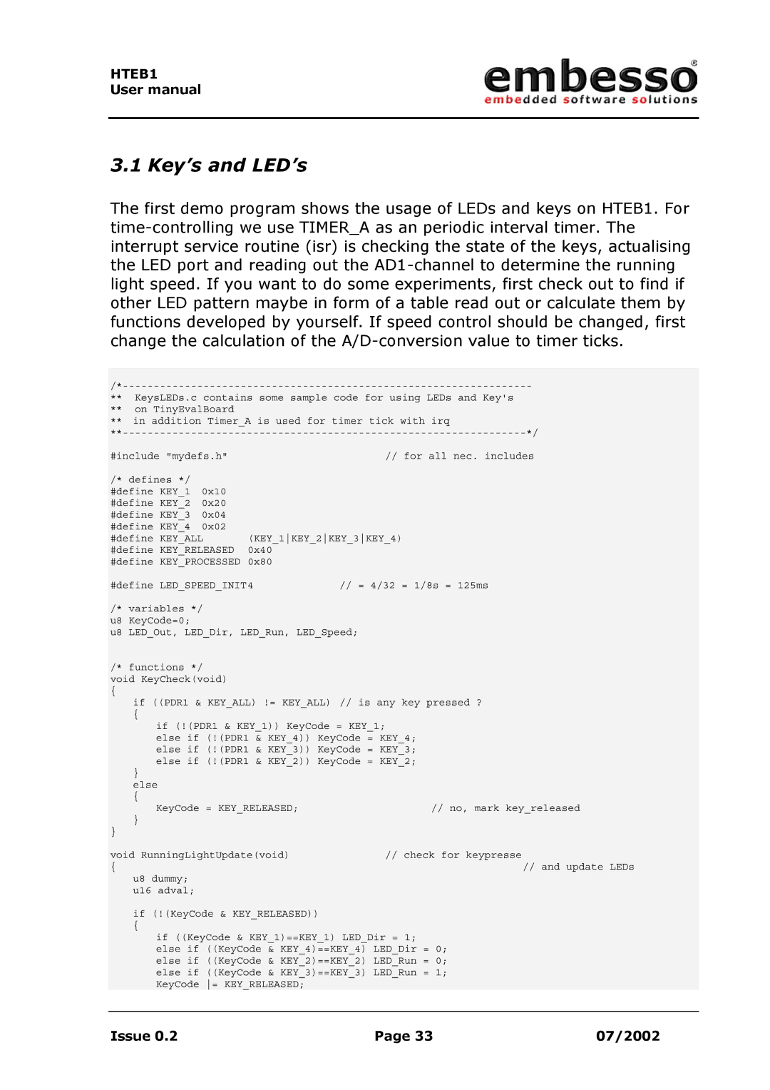 IBM H8 user manual Key’s and LED’s, LEDSPEEDINIT4 