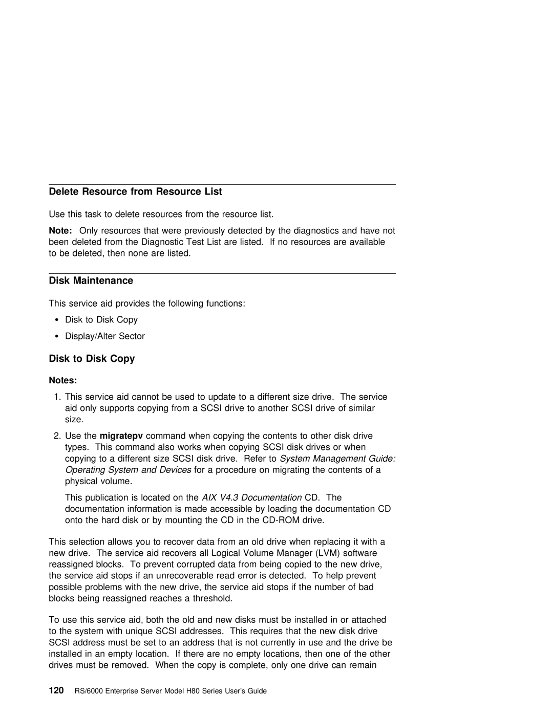 IBM H80 Series manual Disk Maintenance, Disk to Copy, List 