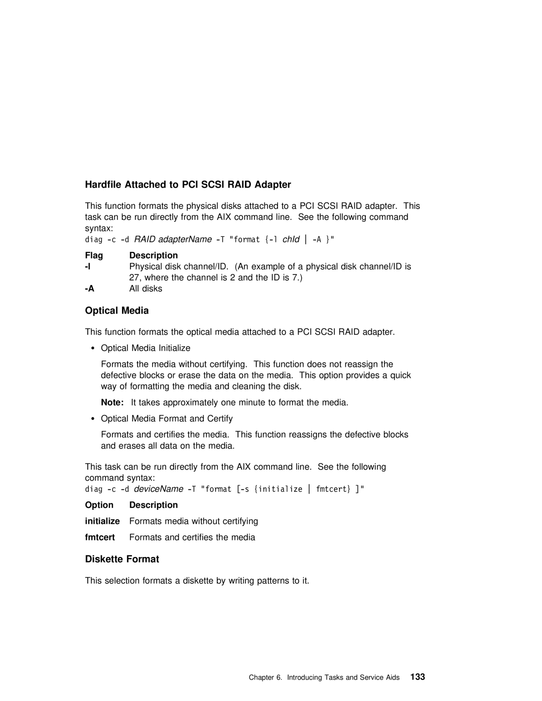 IBM H80 Series manual To PCI Scsi RAID Adapter, Optical Media, Diskette Format, Option 