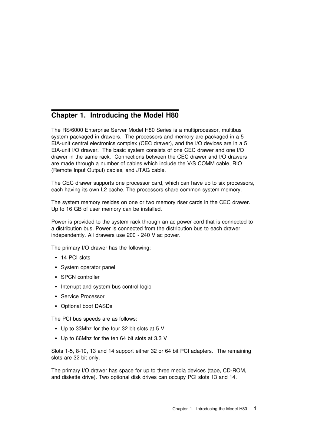 IBM H80 Series manual Chapter, Pci 