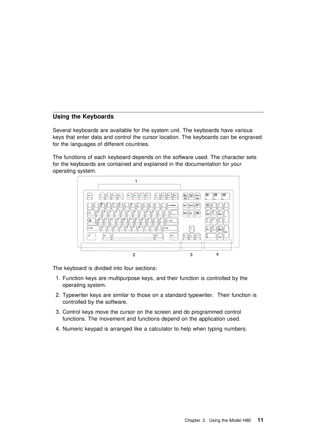 IBM H80 Series manual Keyboards 