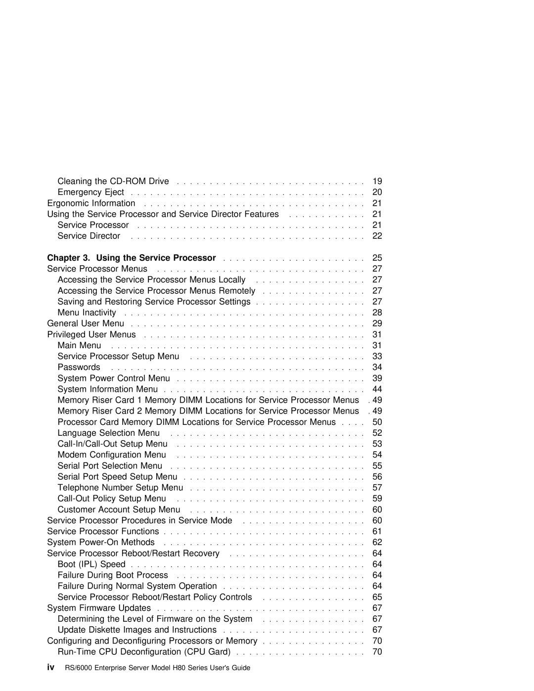 IBM H80 Series manual Cpu 