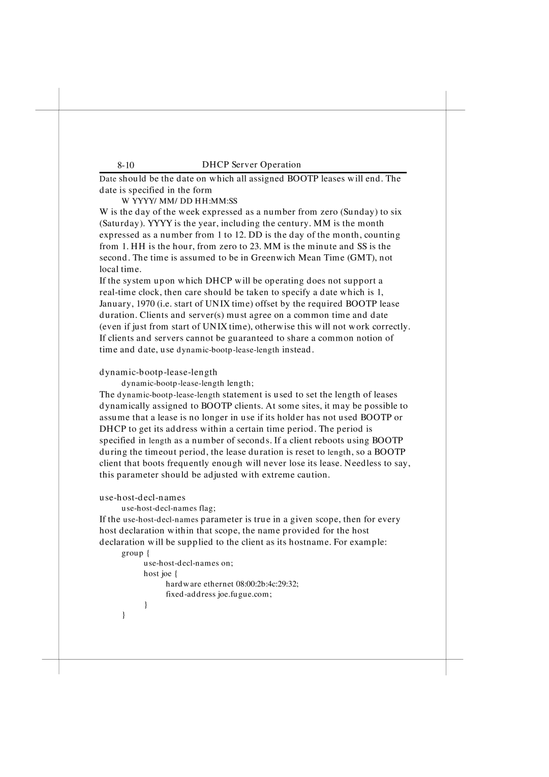 IBM Heritage user manual Dynamic-bootp-lease-length, Use-host-decl-names 