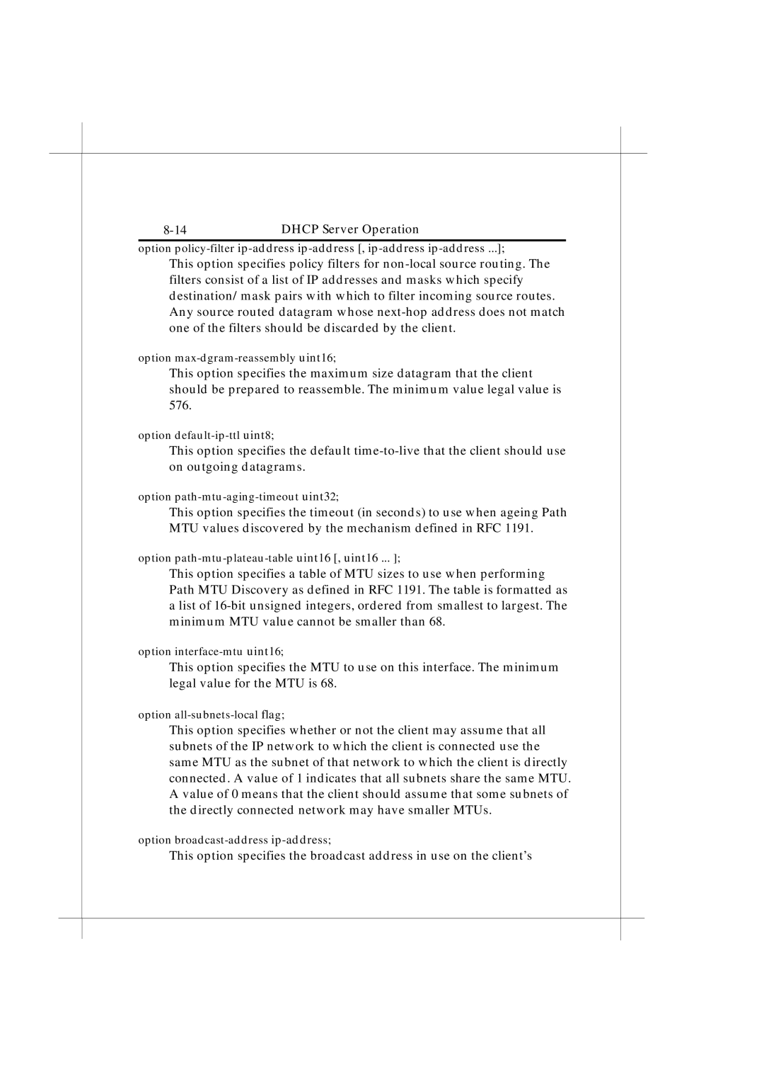 IBM Heritage user manual Option max-dgram-reassembly uint16 