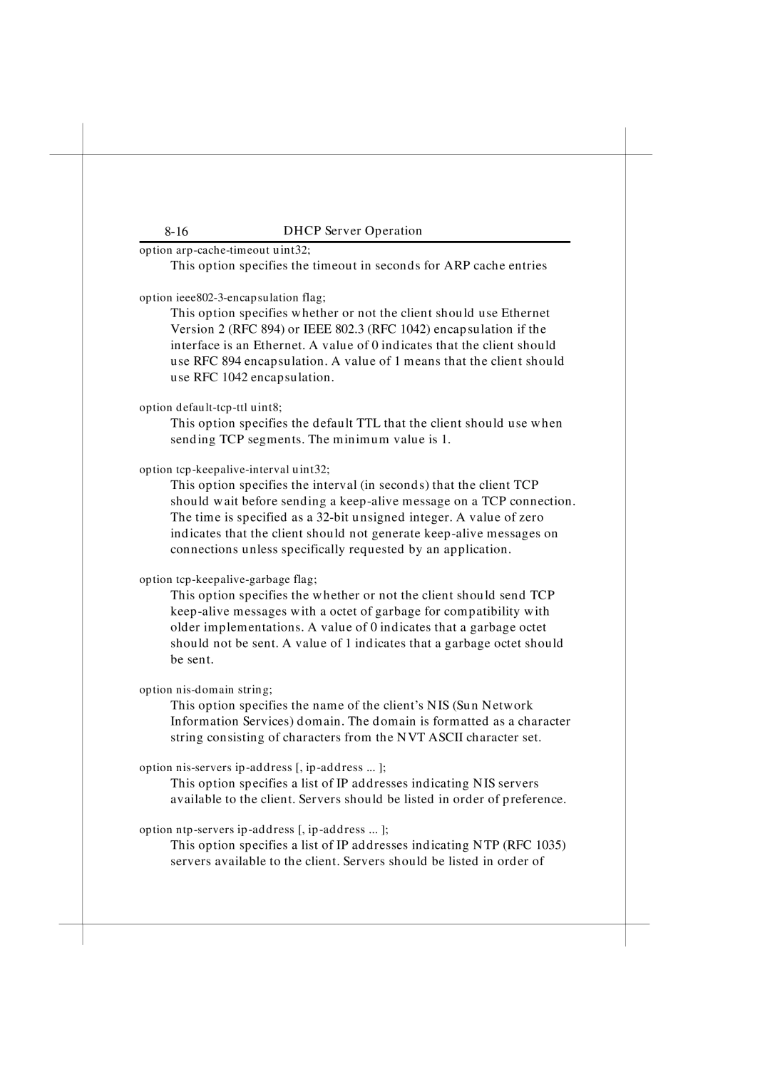 IBM Heritage user manual Option arp-cache-timeout uint32 