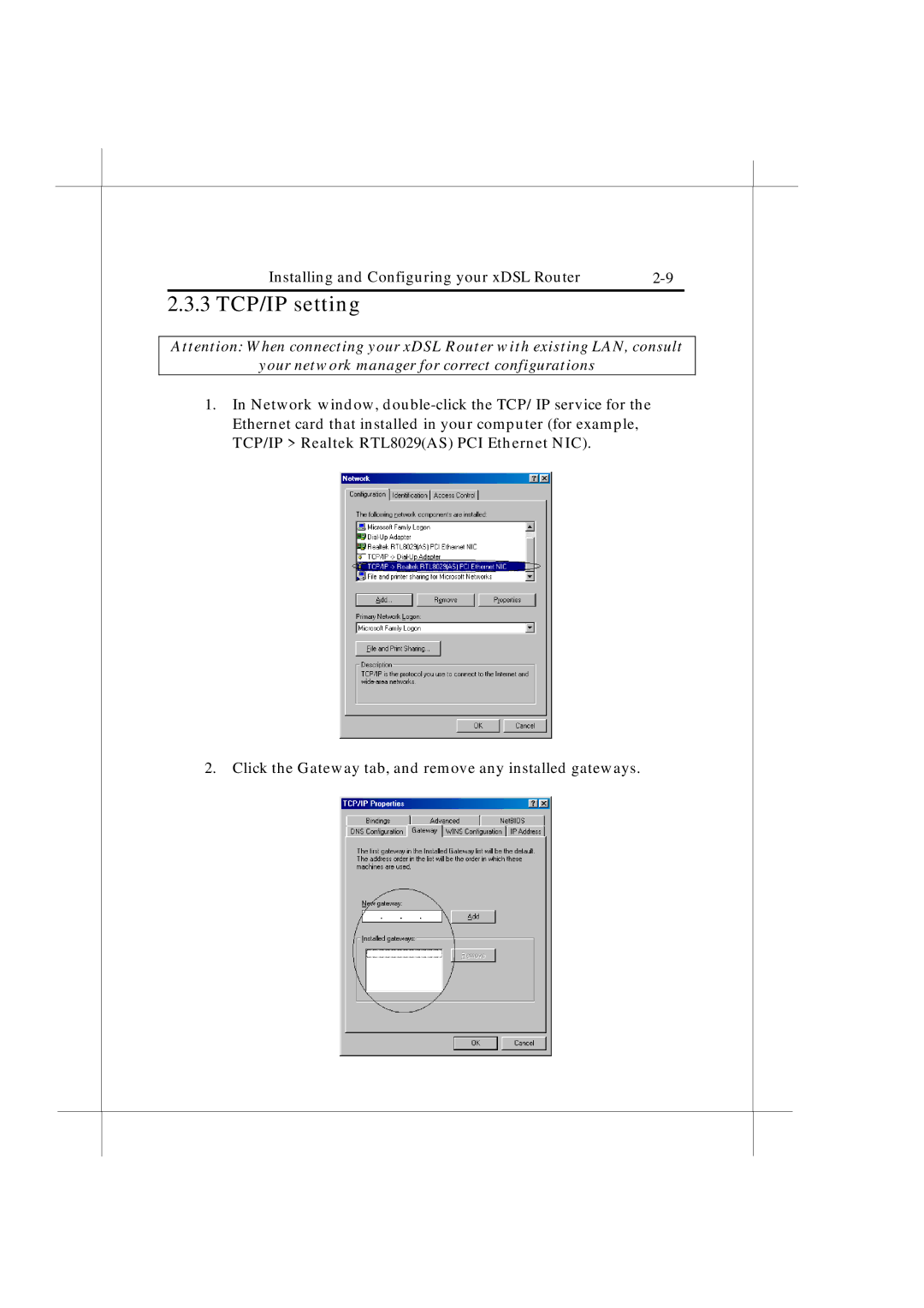 IBM Heritage user manual 3 TCP/IP setting, Your network manager for correct configurations 