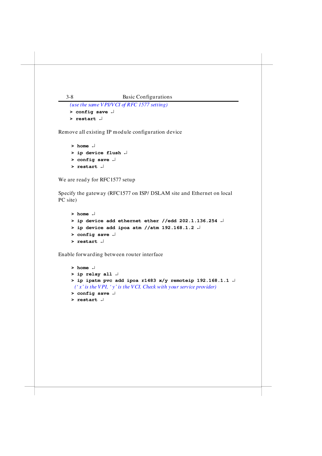 IBM Heritage user manual Use the same VPI/VCI of RFC 1577 setting 