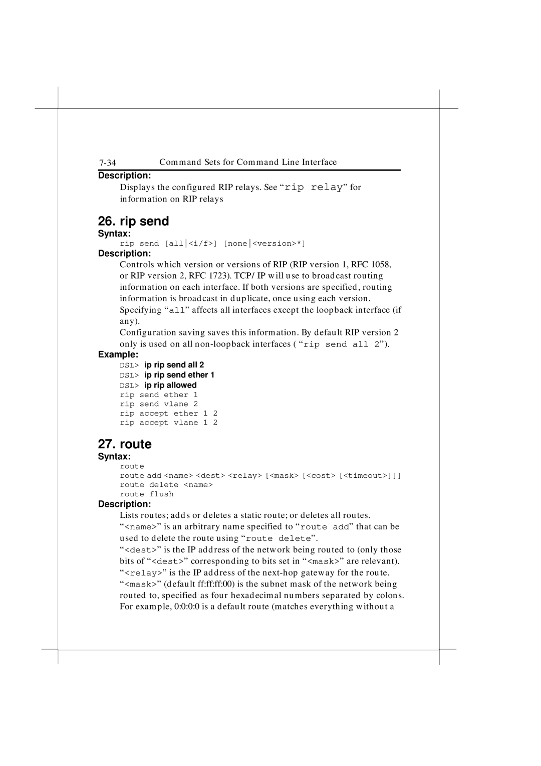 IBM Heritage user manual Rip send, Route 