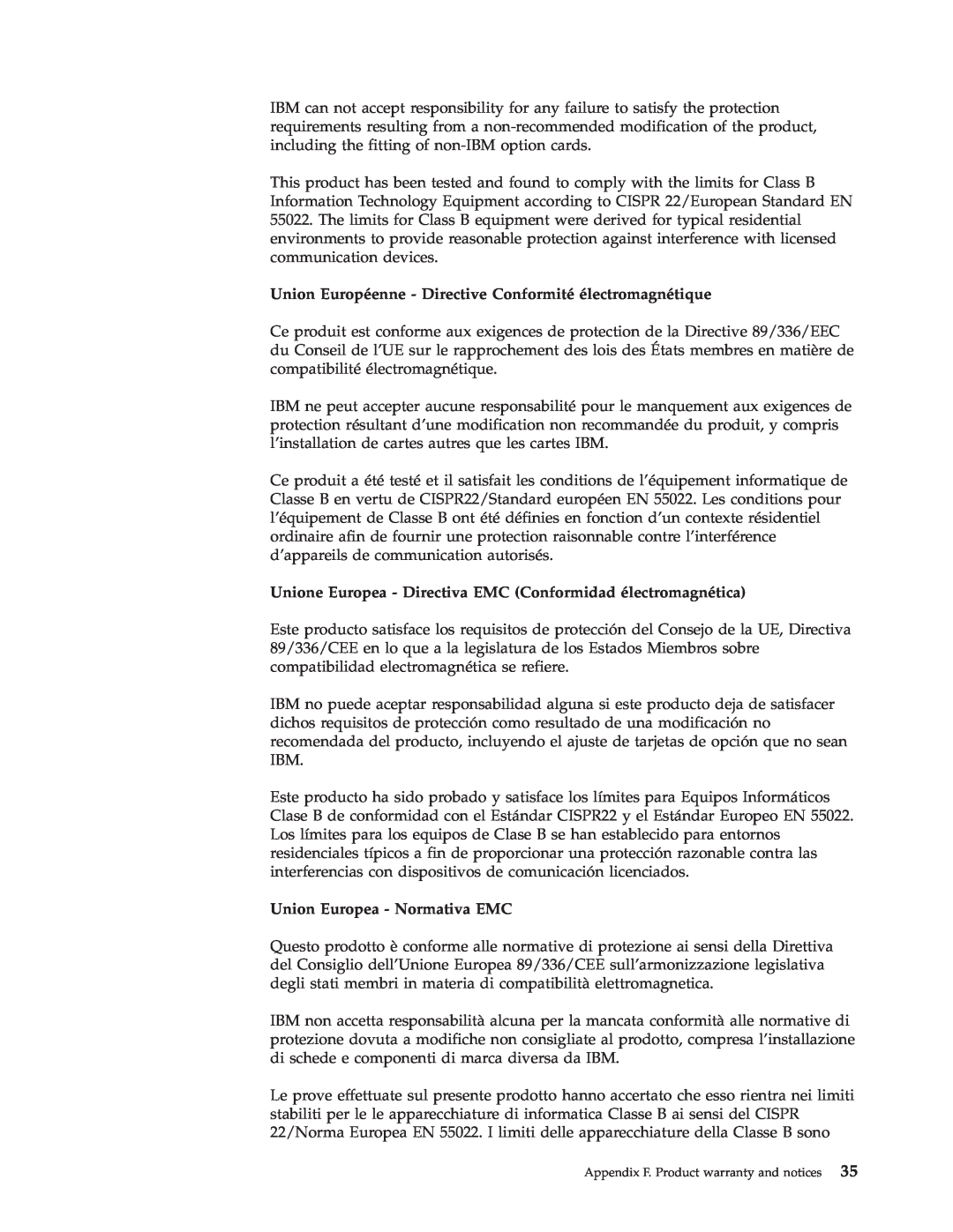 IBM HH LTO manual Union Européenne - Directive Conformité électromagnétique, Union Europea - Normativa EMC 
