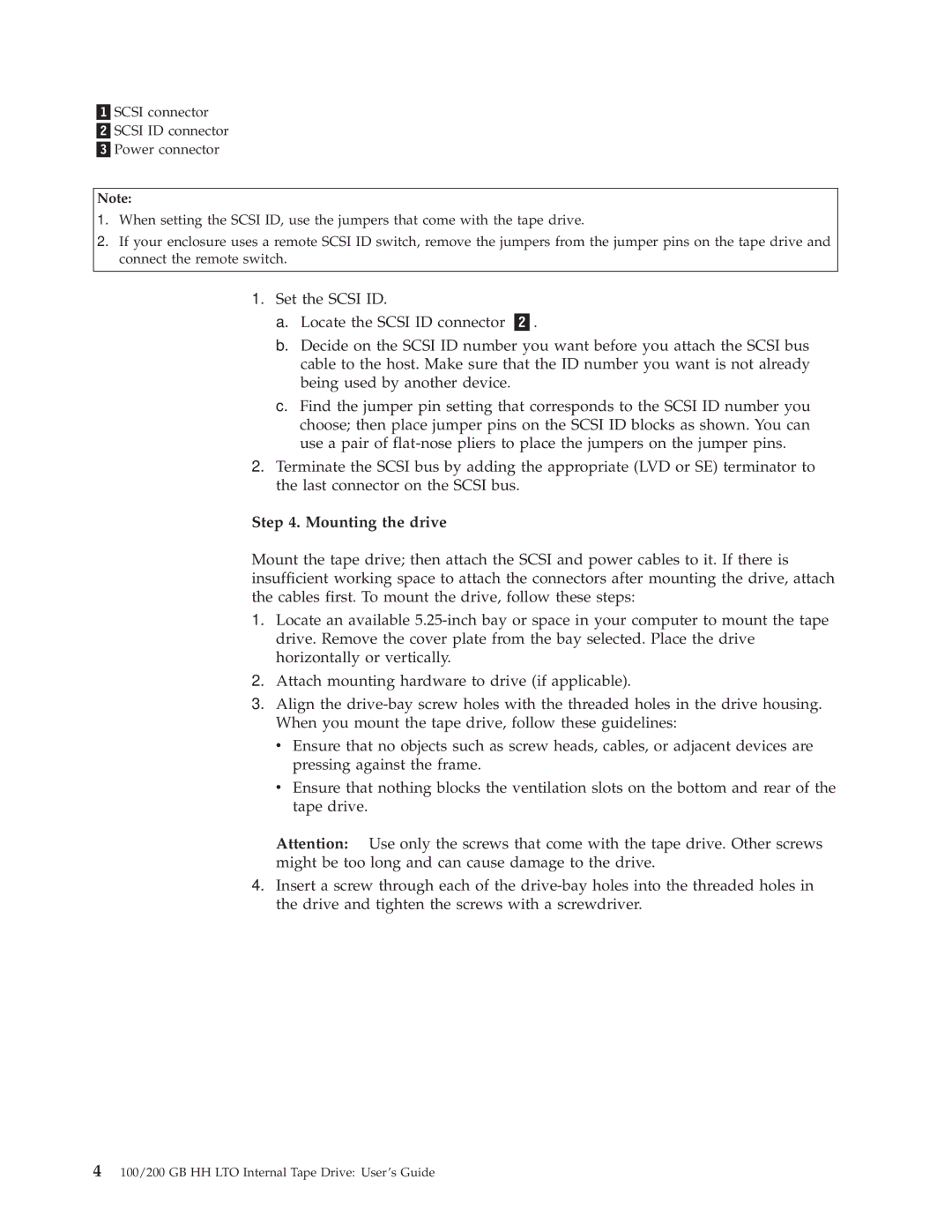 IBM HH LTO manual Mounting the drive 