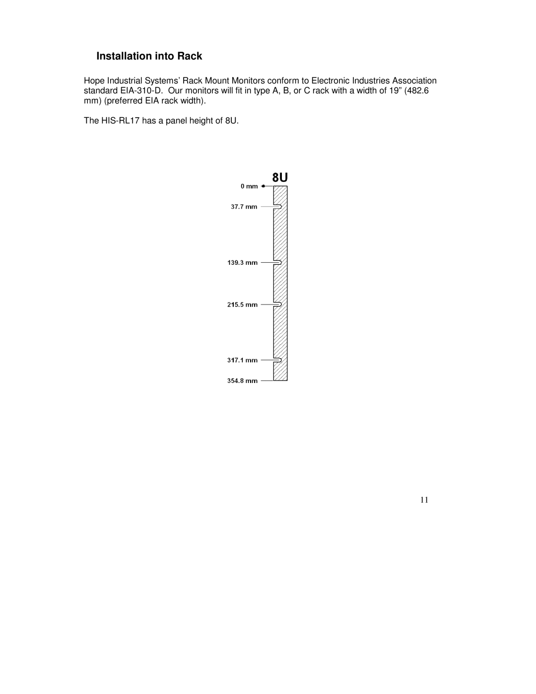 IBM HIS-RL17 user manual Installation into Rack 