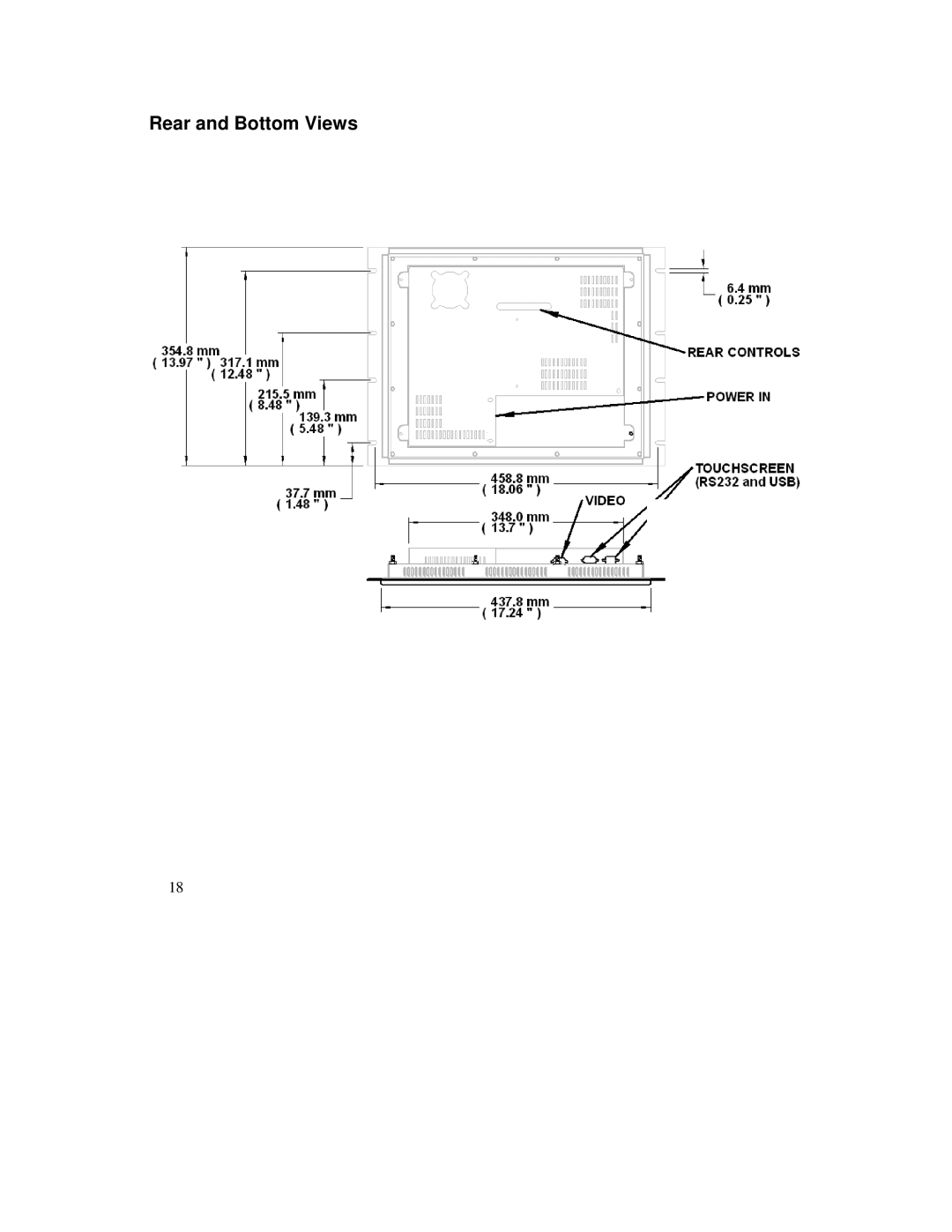 IBM HIS-RL17 user manual Rear and Bottom Views 