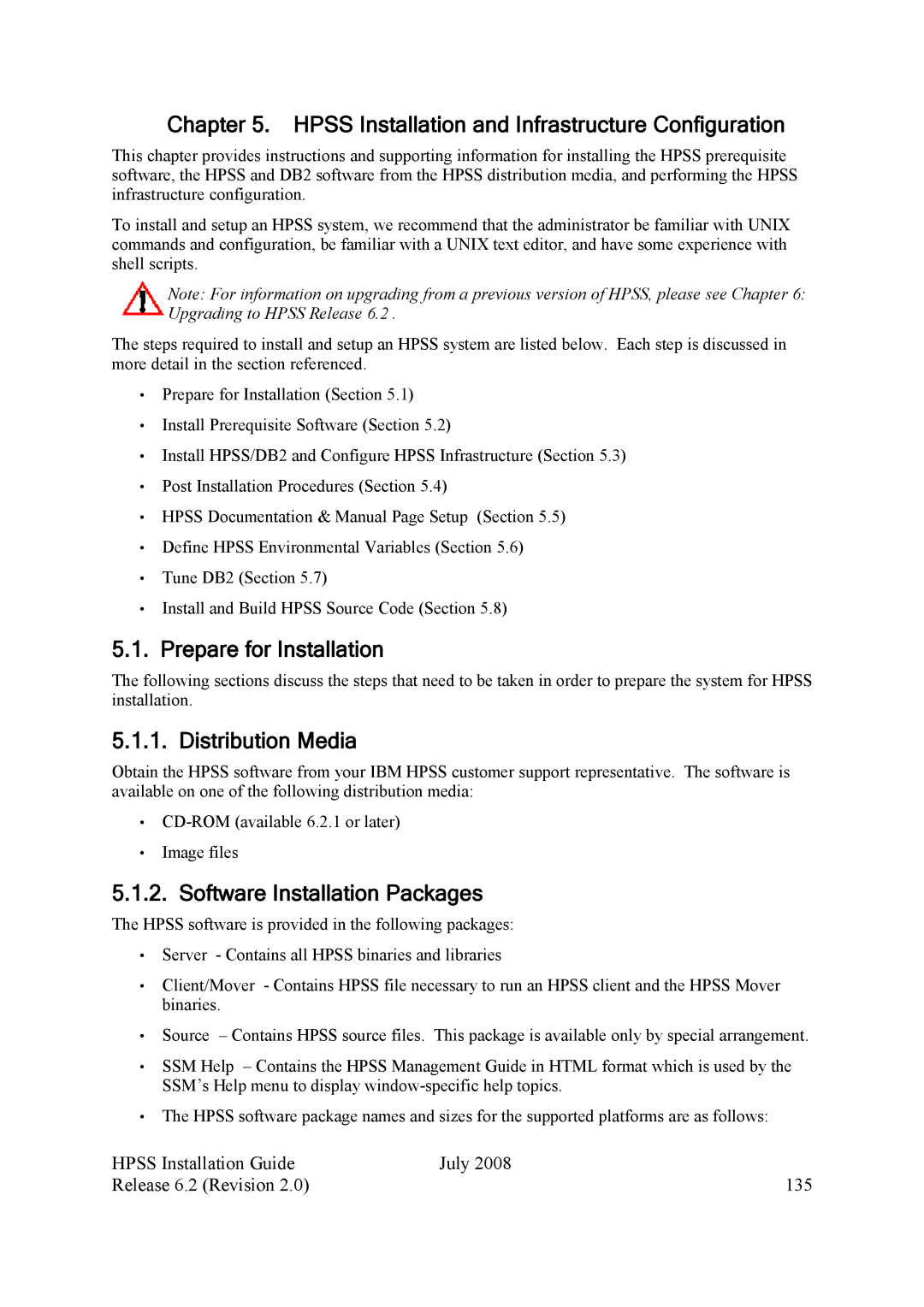 IBM HPSS manual Hpss Installation and Infrastructure Configuration, Prepare for Installation, Distribution Media 