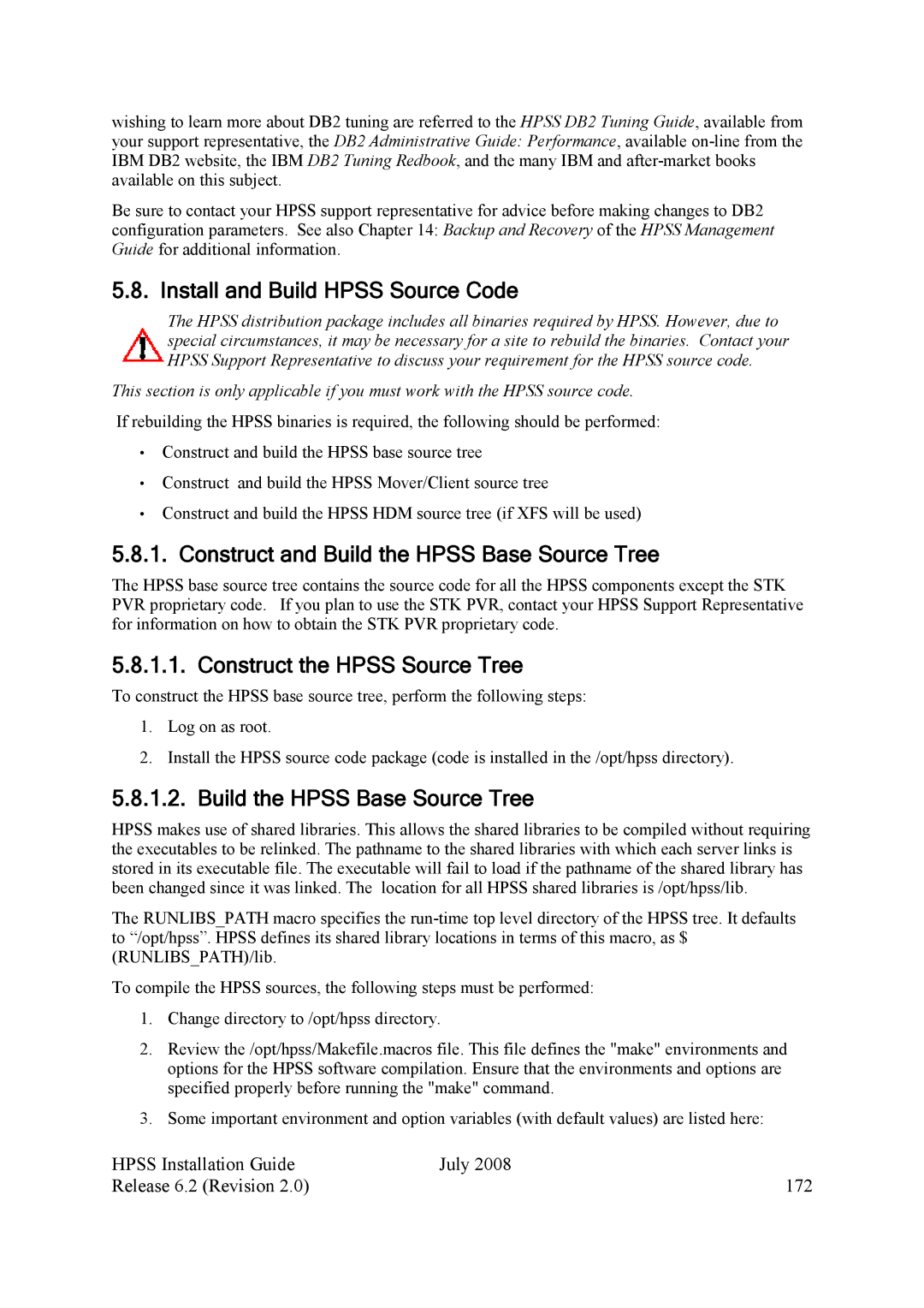 IBM HPSS Install and Build Hpss Source Code, Construct and Build the Hpss Base Source Tree, Construct the Hpss Source Tree 