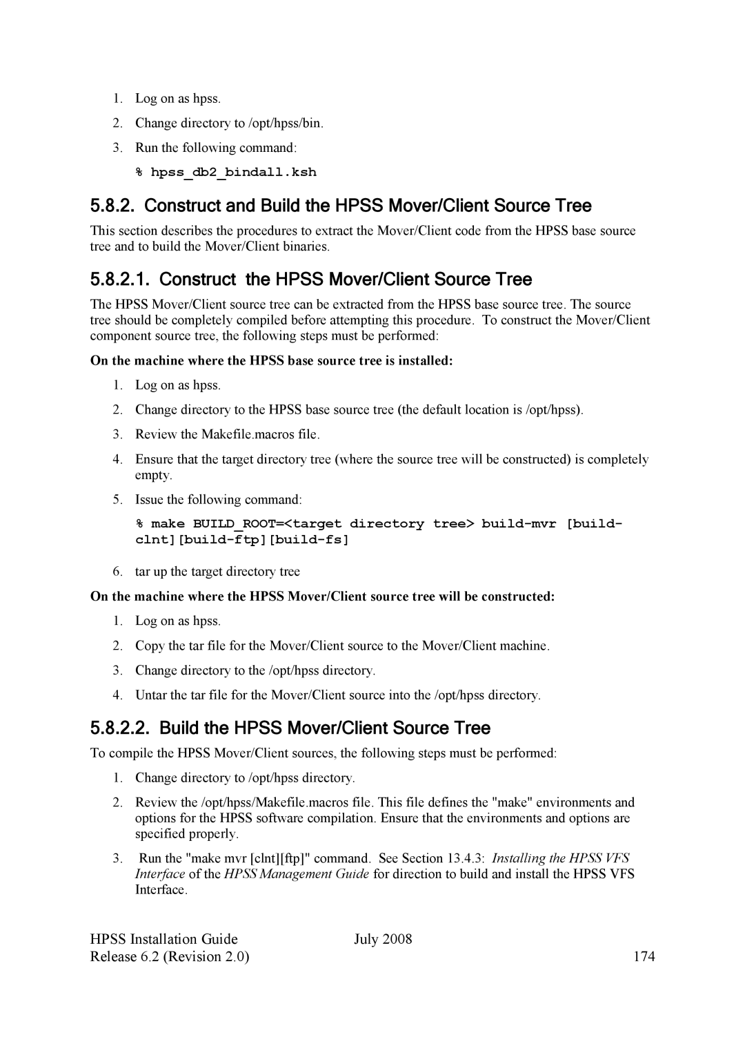 IBM HPSS manual Construct and Build the Hpss Mover/Client Source Tree, Construct the Hpss Mover/Client Source Tree 