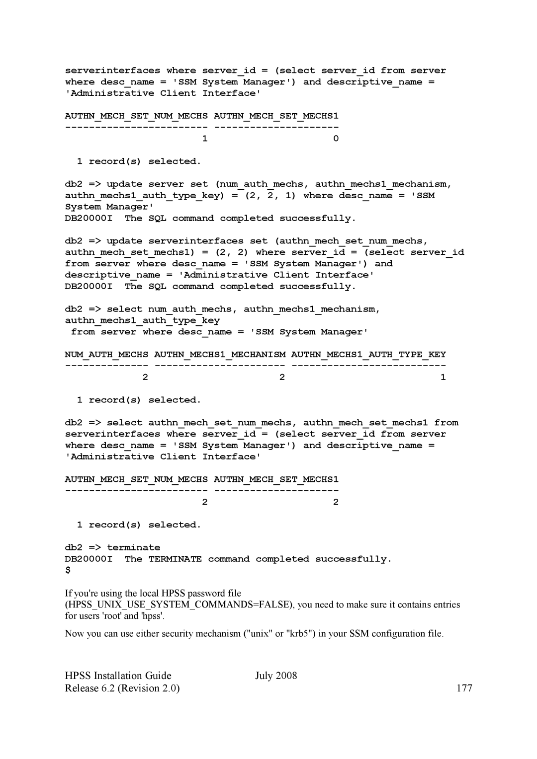 IBM HPSS manual Hpss Installation Guide July Release 6.2 Revision 177, Authnmechsetnummechs AUTHNMECHSETMECHS1 