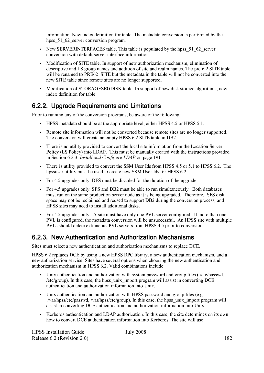 IBM HPSS manual Upgrade Requirements and Limitations, New Authentication and Authorization Mechanisms 