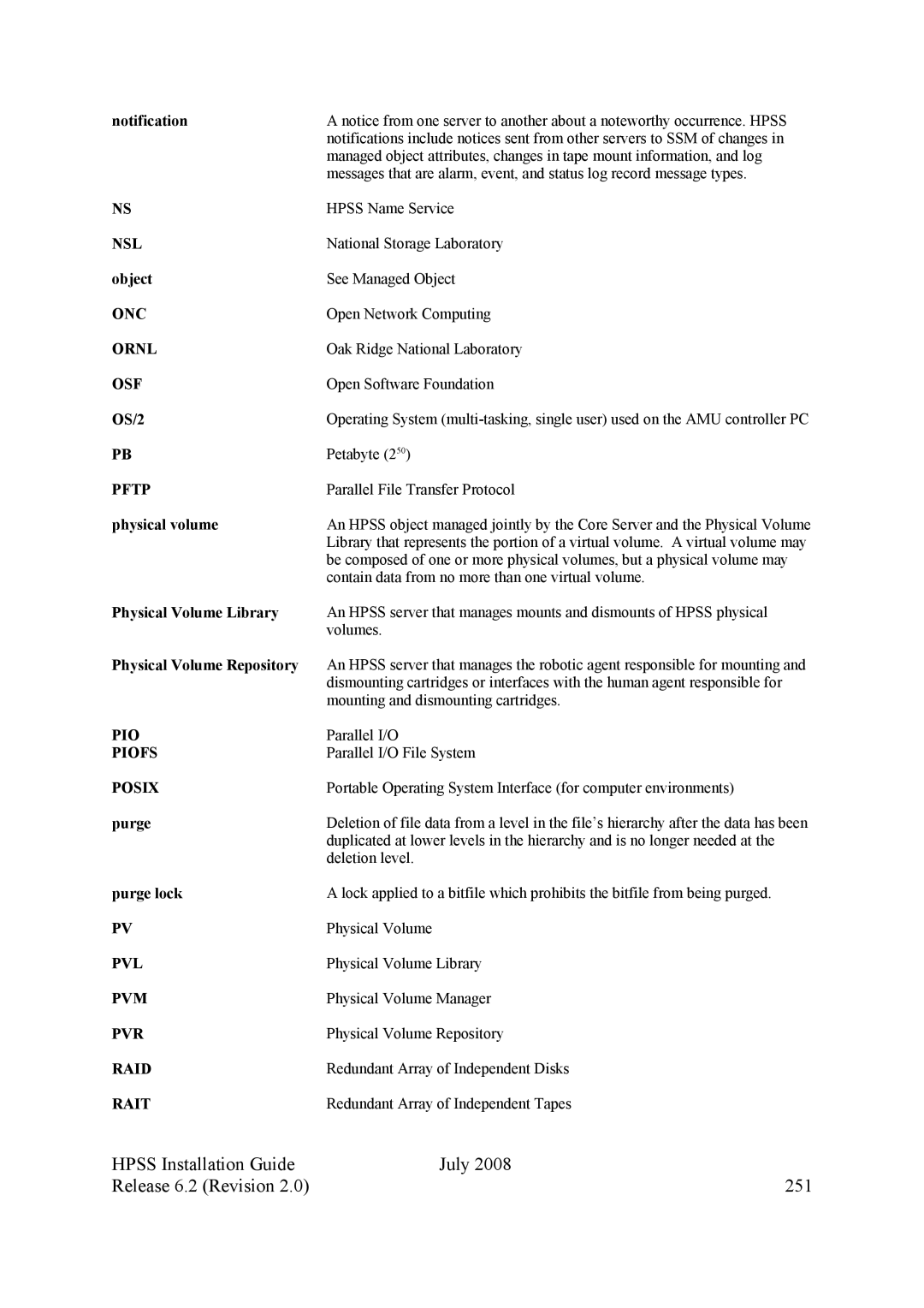 IBM HPSS manual Hpss Installation Guide July Release 6.2 Revision 251, Notification 