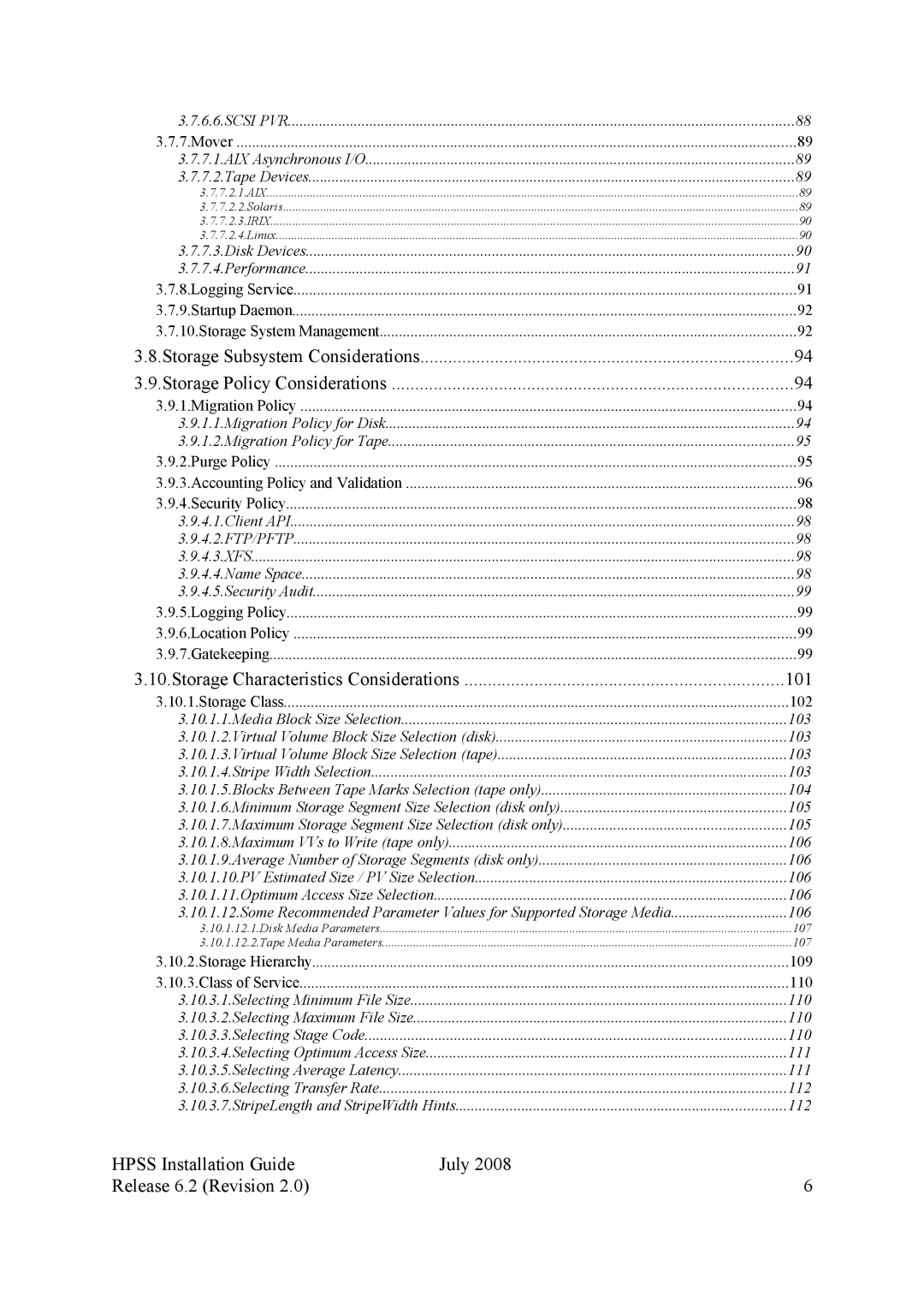 IBM HPSS manual Storage Characteristics Considerations 101 